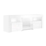 Artiss TV Cabinet Entertainment Unit Stand RGB LED Gloss Furniture 160cm White