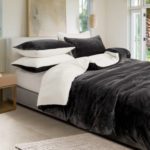 2 in 1 Teddy Sherpa Quilt Cover Set and Blanket single size charcoal