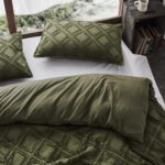 Tufted ultra soft microfiber quilt cover set-king khaiki green