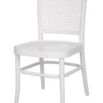 Palm Rattan Dining Chair White Matt Finish