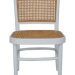 Palm Rattan Dining Chair White & Natural