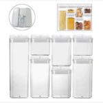 Plastic Food Storage Container Set Easy Lock Lids Kitchen Storage Pantry Organization White