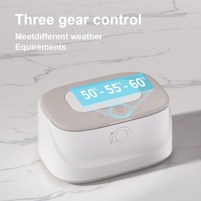 White USB-Powered Baby Wet Wipes Warmer - Portable and Adjustable Heating - Image 3