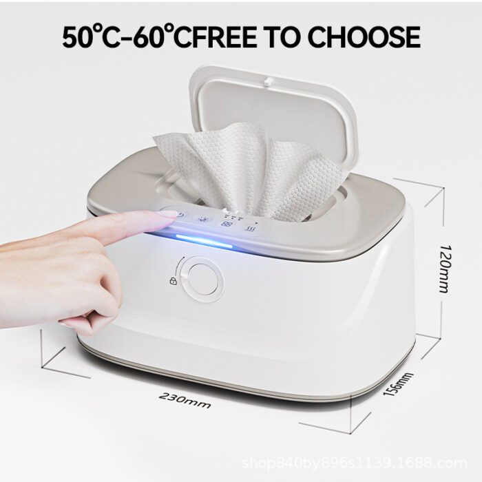 White USB-Powered Baby Wet Wipes Warmer - Portable and Adjustable Heating - Image 2