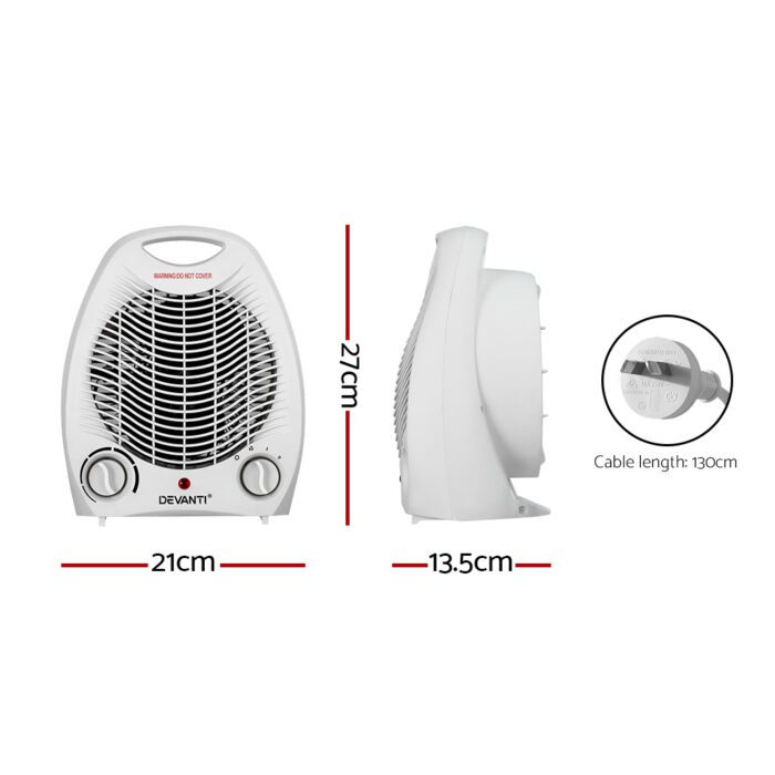 Devanti Electric Fan Heater 2000W - Image 3