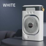 White 3-in-1 Portable Air Cooler Fan - Desktop Humidifier & LED Light, Nano Mist