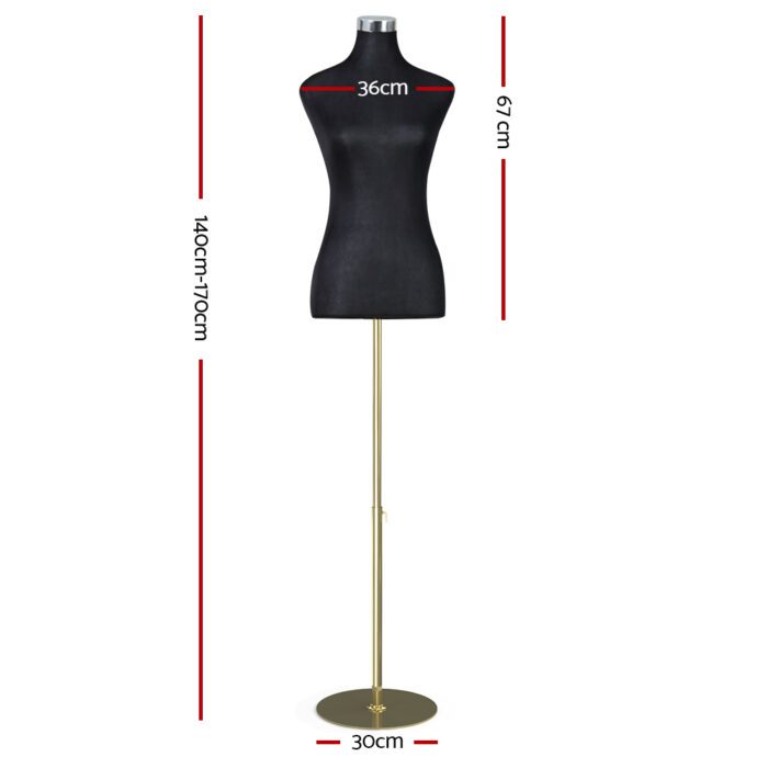 Embellir Female Mannequin Dummy Model Dressmaker Clothes Display Torso Tailor BK - Image 3