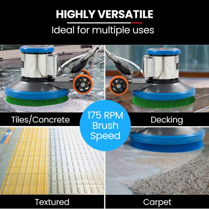 Auch 17" Commercial Orbital Scrubber & Polisher, Hard Floor Buffer, Carpet Cleaner, 12L Solution Tank, 2 Brushes - Image 7