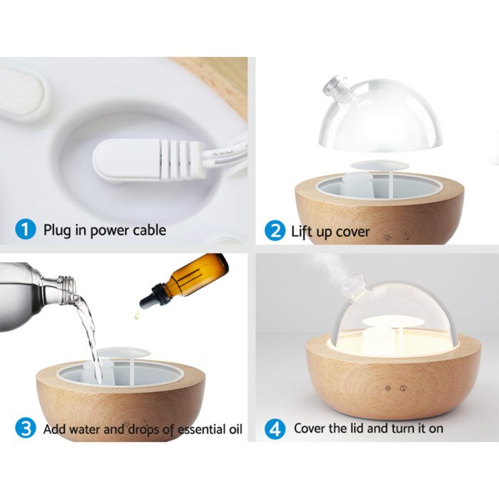 Devanti Aroma Diffuser Aromatherapy Glass 200ml - Image 4