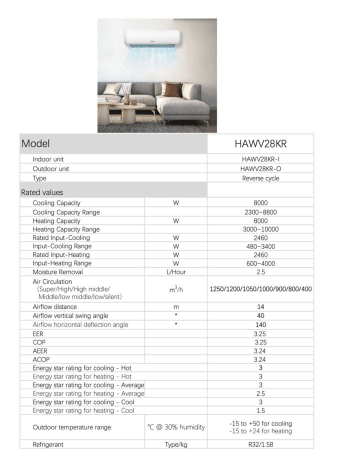 Hisense 8.0 KW V Series Reverse Cycle Air Conditioner Inverter AC (Indoor & Outdoor Unit) - Image 10