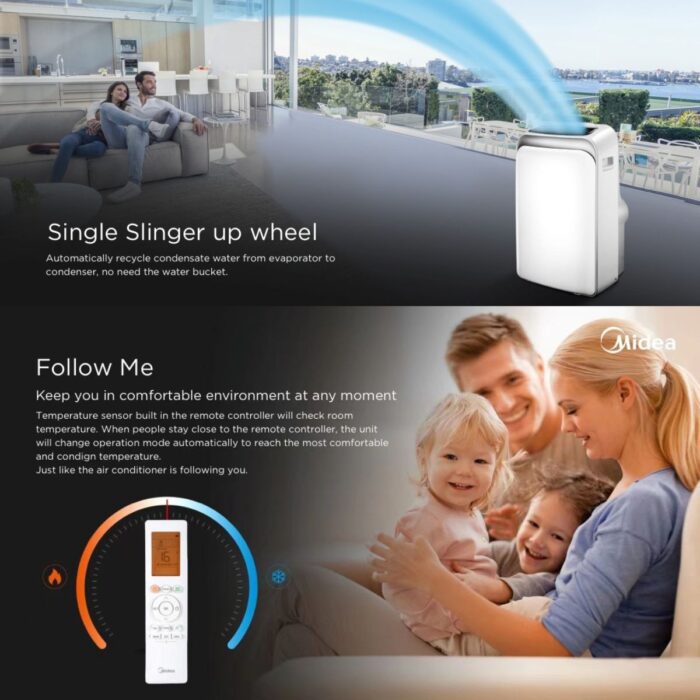 Midea 4.0KW 3in1 Portable Air Conditioner Dehumidifier with Cooling Drying and Sleeping Mode - Image 5