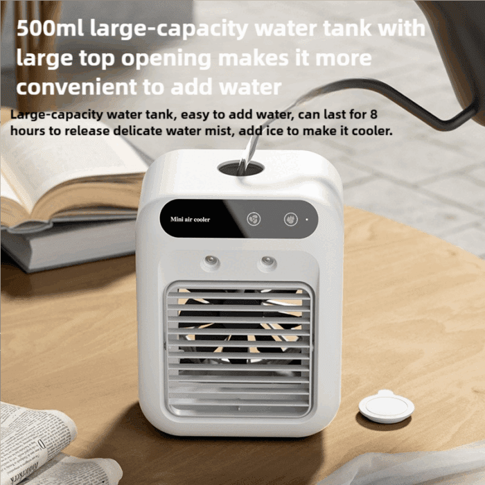 Portable Mini Air Cooler L7 with 500ml Water Tank and Humidifier Function - Image 3