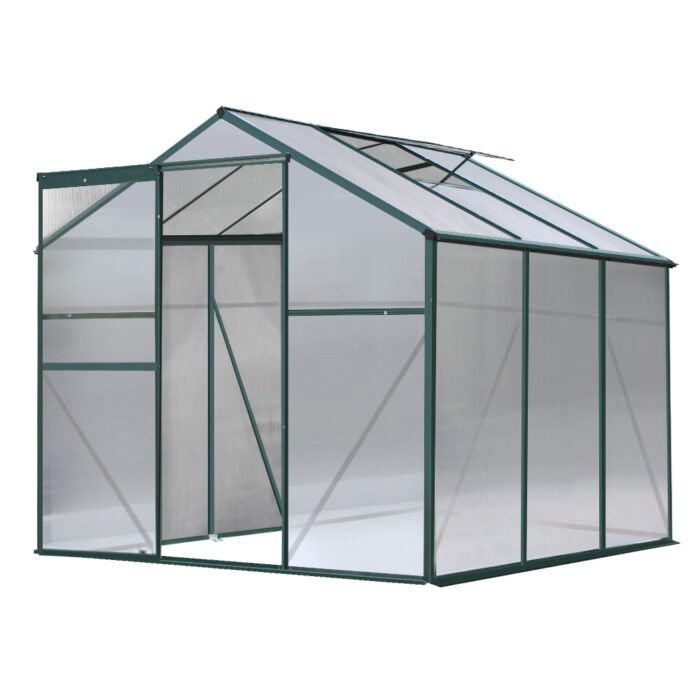 Green Fingers Greenhouse Aluminium Polycarbonate Green House Garden Shed