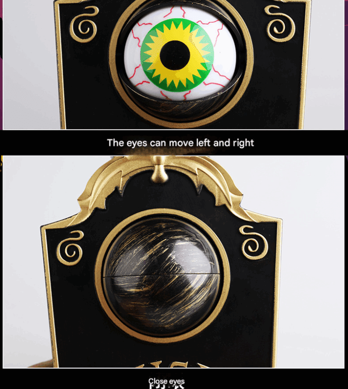2-Piece White Halloween Animated Eyeball Doorbell - Spooky Light-Up Prop with Scary Sounds for Party & Door Decoration - Image 3