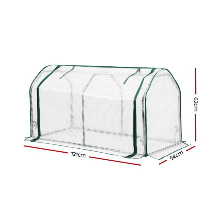Green Fingers Mini Roll-Up Zippered Door Greenhouse PE Cover Green House - Image 3