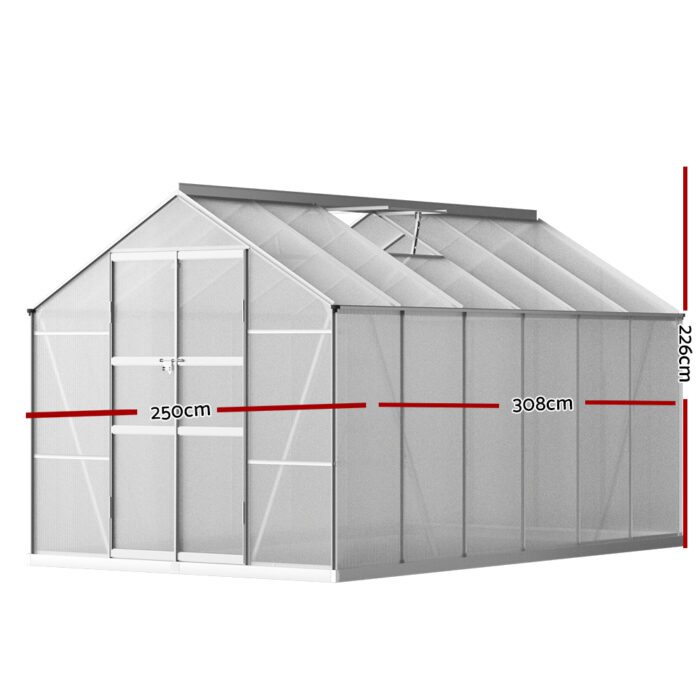 Green Fingers Greenhouse Double Doors Aluminium Green House - Image 3