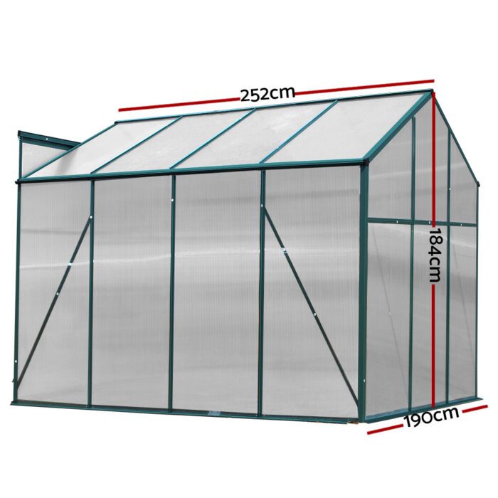 Green Fingers Greenhouse Aluminium Polycarbonate Green House - Image 3