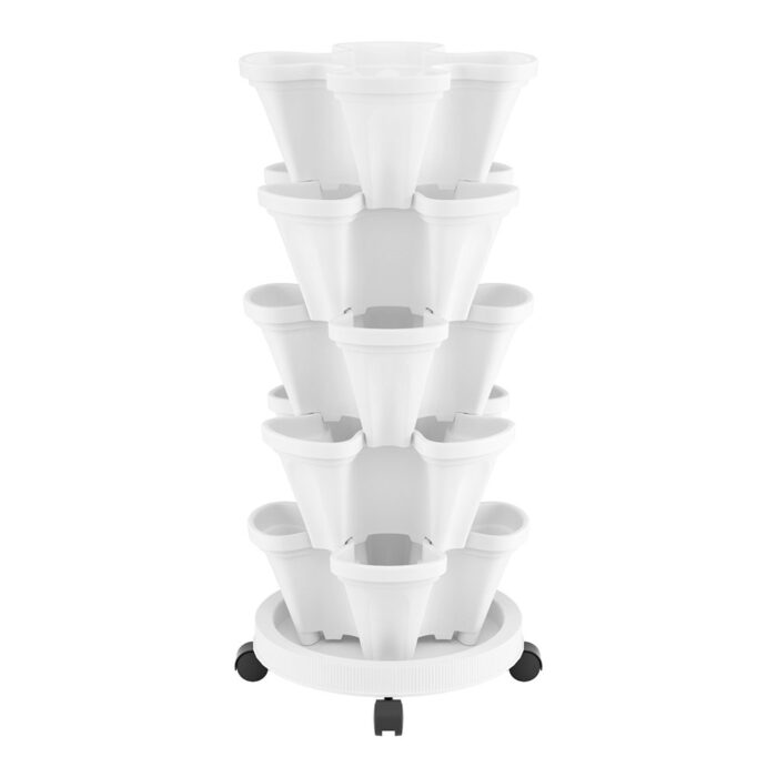 Green Fingers Garden Bed 5 Tier Vertical Garden Strawberry Stackable Planters Herbs Petunias - Image 4