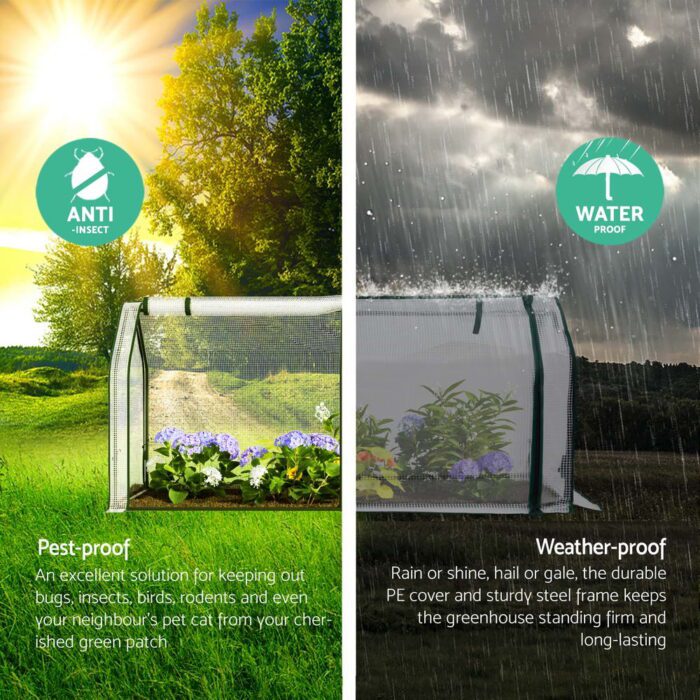 Green Fingers Mini Roll-Up Zippered Door Greenhouse PE Cover Green House - Image 4