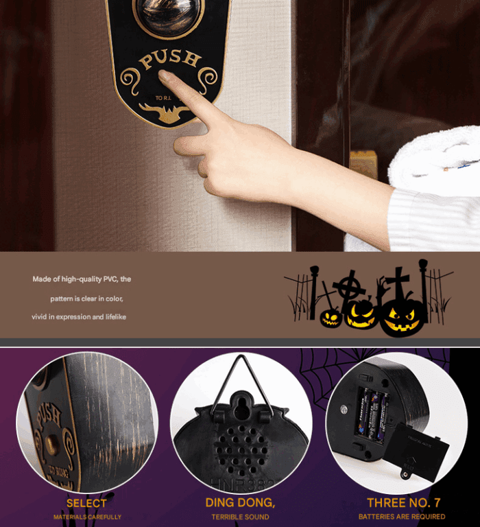 2-Piece White Halloween Animated Eyeball Doorbell - Spooky Light-Up Prop with Scary Sounds for Party & Door Decoration - Image 5