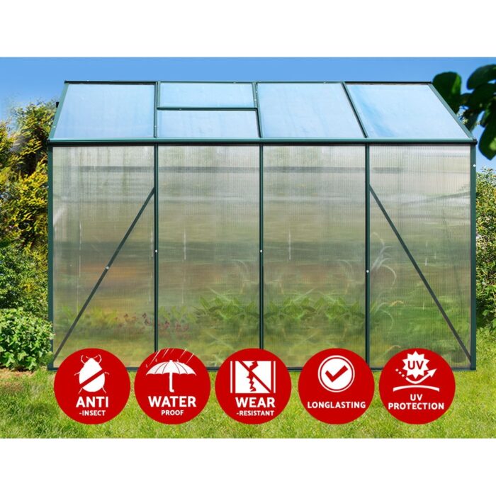 Green Fingers Greenhouse Aluminium Polycarbonate Green House - Image 5
