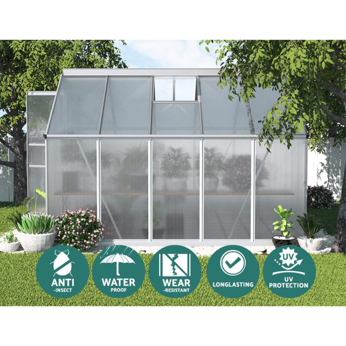 Green Fingers Greenhouse Double Doors Aluminium Green House - Image 6