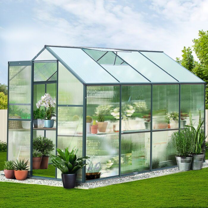 Green Fingers Greenhouse Aluminium Polycarbonate Green House - Image 8
